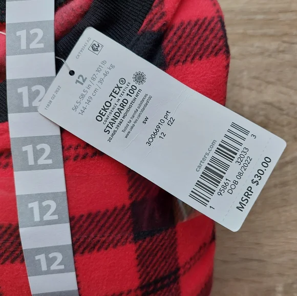 Carters nwt footed pajamas size 12 - Picture 3 of 9